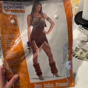 California Costumes Brown and Tan Dress with Fringe